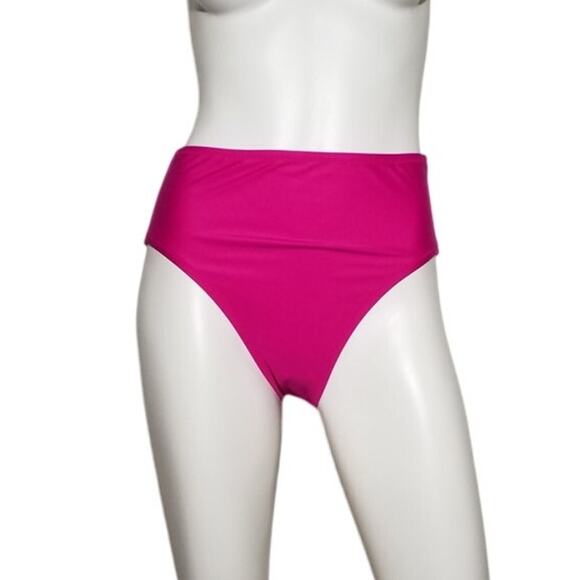 J Crew Womens Size XS High Rise Full Coverage Bikini Bottom Pink Stretch BM642 - Picture 4 of 8